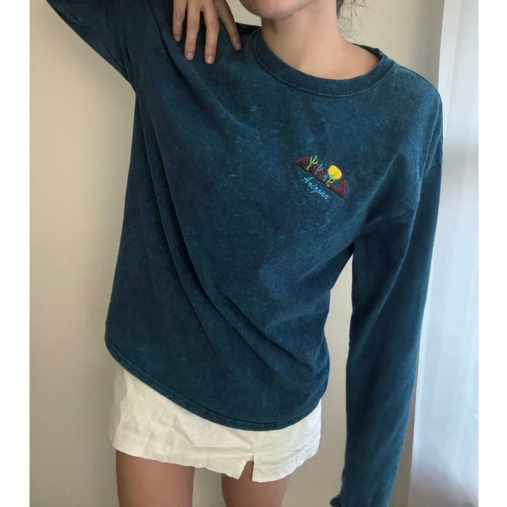 y2k Arizona Embroidered Longsleeve southwestern hippy gorpcore granola retro 90s